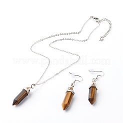 Bullet Shaped Natural Mixed Gemstone Jewelry Sets&nbsp;SJEW-JS01204