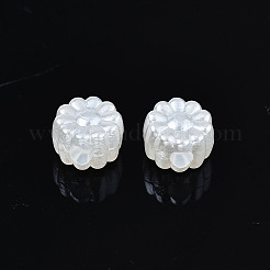 ABSプラスチックパール調ビーズ  花  乳白色  6x6x4mm  穴：1.8mm  約4200個/500g&nbsp;OACR-N008-116