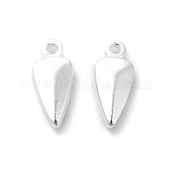 真鍮製チャーム  カドミウムフリー＆鉛フリー  ティアドロップチャーム  925銀メッキ  10.5x4.5x2mm  穴：1mm&nbsp;KK-H442-30S