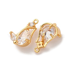 Brass Micro Pave Cubic Zirconia Pendants&nbsp;KK-K382-46G