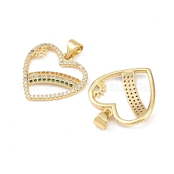 Brass Micro Pave Cubic Zirconia Pendants&nbsp;KK-F919-08B-G
