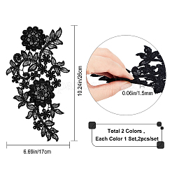 2 Sets 2 Colors Lace Embroidery Costume Accessories&nbsp;DIY-GF0004-89