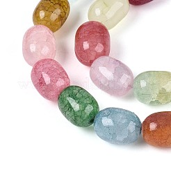 焼き絵の具、ひび割れガラスビーズ、糸  バレル  ミックスカラー  13~14x10~10.5mm  穴：1.2~1.5mm  約54~60個/連  29.53~32.28インチ（75~82cm）&nbsp;DGLA-N019-01A-01