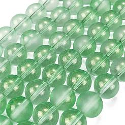 Frosted Transparent Glass Bead Strands&nbsp;GLAA-P065-10mm-04