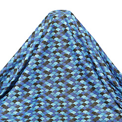 和風の綿織物  服装アクセサリー  人魚の鱗模様  コーンフラワーブルー  1000x1500x0.5mm&nbsp;DIY-WH0671-277B