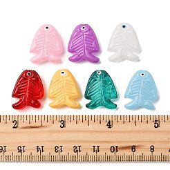 14色のガラスエナメルビーズ7個  魚  ミックスカラー  21.5x18x7mm  穴：1.5mm  2個/カラー&nbsp;LAMP-FS0001-59