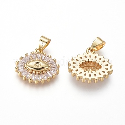 Brass Micro Pave Cubic Zirconia Pendants&nbsp;ZIRC-I032-05G
