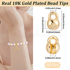 40Pcs Brass Bead Tips&nbsp;KK-BBC0025-34