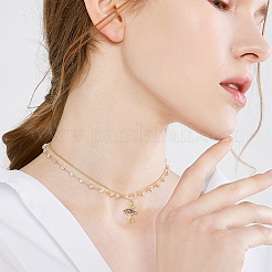 4Pcs 2 Colors Brass Micro Pave Cubic Zirconia Pendants&nbsp;KK-DC0003-39