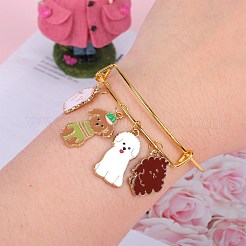 18個9スタイルアロイエナメルペンダント  ゴールドカラー  犬チャーム  ミックスカラー  19~34x14.5~28.5x1~2mm  穴：1.6~3mm  2個/スタイル&nbsp;ENAM-SZ0004-29