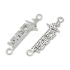 SHEGRACE Brass Micro Pave Clear Cubic Zirconia Connector Charms&nbsp;XGRQ3D373-494P
