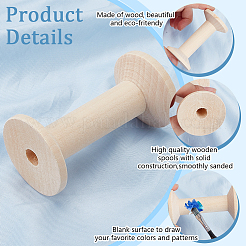 Wood Thread Bobbins&nbsp;TOOL-WH0155-140