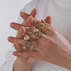6Pcs 201 Stainless Steel Finger Rings for Men&nbsp;FS-WG288A9-02