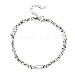 2Pcs 2 Styles Tarnish Resistant 304 Stainless Steel Box Chains Bracelets for Couples&nbsp;BJEW-JB12634