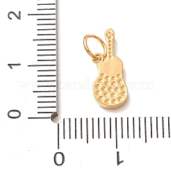 304ステンレススチールマイクロパヴェクリアキュービックジルコニアチャーム  ギターチャーム  ゴールドカラー  6x15x2mm  穴：4mm&nbsp;LS-CU-CBAB6EC-21G