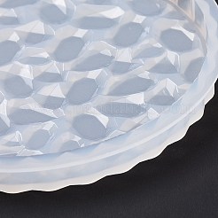 DIYダイヤモンド模様ディスプレイベースシリコーン型  レジン型  UVレジン＆エポキシレジンのクラフト作り用  フラットラウンド  ゴーストホワイト  96x9.5mm&nbsp;DIY-K058-08B