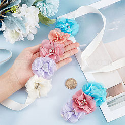Polyester Waist Chain Belts and Headbands with Imitation Pearl&nbsp;DIY-WH0308-150C