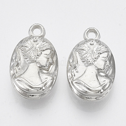 Plating ABS Plastic Portrait Pendants&nbsp;KY-N007-07B