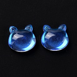 電気メッキガラスカボション  クマ  クリアAB  7.5x7.5x3mm&nbsp;EGLA-D007-03