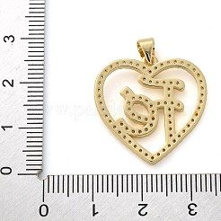 Brass Micro Pave Clear Cubic Zirconia Pendants&nbsp;KK-M319-22G-01