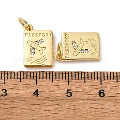 Brass Micro Pave Cubic Zirconia Pendants&nbsp;LS-KK-P308-54G