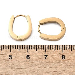 304ステンレススチール研磨効果フープピアス  イオンプレーティング（ip）  ゴールドカラー  15.5x13x3mm&nbsp;EJEW-M001-38G