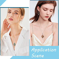 6Pcs 3 Styles Star Moon Stainless Steel Braided Chain Macrame Pouch Empty Stone Holder Pendant Necklace Making&nbsp;NJEW-SC0001-45