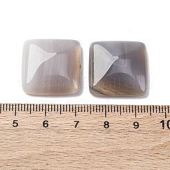 天然グレーアゲート瑪瑙カボション  正方形  20x20x5.5mm&nbsp;G-K348-05