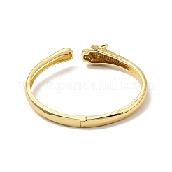 Green Cubic Zirconia Leopard Open Cuff Bangle&nbsp;BJEW-P281-06G
