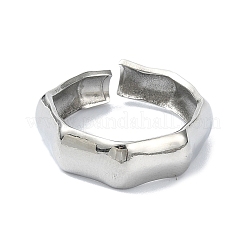 女性用304ステンレススチールカフリング  ステンレス鋼色  調整可能  6.5mm&nbsp;RJEW-M019-32P