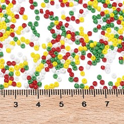 4色11/0個 クリスマス トーホー ラウンドシードビーズ  不透明な  41 & 41 & 45 & 47d  ミックスカラー  2.2mm  穴：0.8mm  約5555個/50g&nbsp;SEED-X0058-28