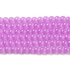 Baking Paint Imitation Jade Glass Round Bead Strands&nbsp;DGLA-Q021-4mm-44