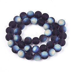 Frosted Transparent Glass Beads Strands&nbsp;LS-GLAA-T032-T10mm-MBB03
