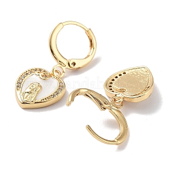 Real 18K Gold Plated Brass Dangle Leverback Earrings&nbsp;EJEW-L269-003G-01