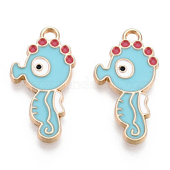 Light Gold Plated Alloy Enamel Pendants&nbsp;ENAM-T009-77B-RS