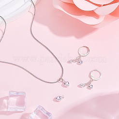 6個、3つのスタイル、925つのスターリングシルバーハートチャーム  丸カン付き  銀  6~8x4~6x3~4mm  穴：2.6~3mm  2個/スタイル&nbsp;STER-BC0004-16S