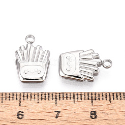 304ステンレスペンダント  変色防止  フライドポテトの魅力  ステンレス鋼色  15x10x3mm  穴：1.8mm&nbsp;STAS-T067-80P