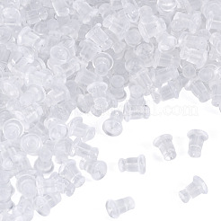 シリコン製耳あて20g  ピアスバックキャッチ  透明  6x5mm  穴：0.7mm&nbsp;KY-TADJ0001-12