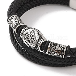 Braided Microfiber Leather Multi-strand Bracelets&nbsp;BJEW-B096-02A