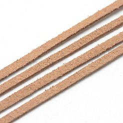 スエード調コード  フェイクレース  バリーウッド  2.7x1.5mm  約27.34ヤード（25m）/ロール&nbsp;LW-R027-2.7mm-1113