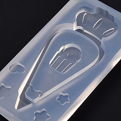 絞り袋の形DIYシリコンモールド  レジン型  UVレジン用  エポキシ樹脂ジュエリー作り  ホワイト  ケーキの模様  88x43x11mm&nbsp;LS-DIY-I080-01D