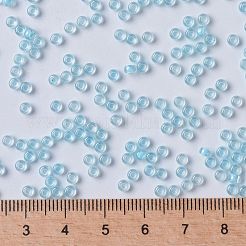 MIYUKIラウンドロカイユビーズ  日本製シードビーズ  8/0  （rr220)アクアミストライニングクリスタル  8/0  3mm  穴：1mm  約19000~20500個/ポンド&nbsp;SEED-G008-RR0220