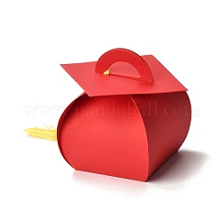紙菓子箱  卒業パーティーギフトボックス  タッセル付き  ドクターハットの形  レッド  6.75x7.15x8.6cm&nbsp;CON-B005-06B