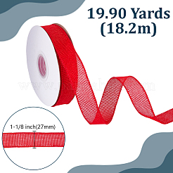 黄麻レースロール1ロール  鉄線エッジの黄麻布リボン  レッド  1-1/8インチ（27mm）  約19.90ヤード（18.2m）/ロール&nbsp;OCOR-HY0001-63C