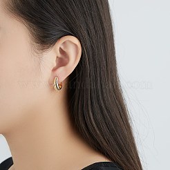真鍮マイクロペーブキュービックジルコニアハギーフープピアス  リング  透明  ゴールドカラー  15.3mm&nbsp;EJEW-BB67135