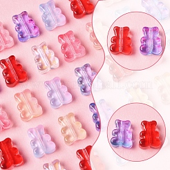 60Pcs Transparent Spray Paint Glass Beads&nbsp;GLAA-FS0002-09