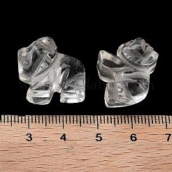 天然水晶彫刻ビーズ  ロッククリスタルタイガー  17x22x9.5mm  穴：0.8mm&nbsp;G-K367-01