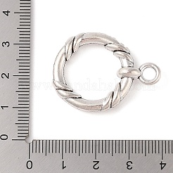 チベット風合金トグル留め金  カドミウムフリー＆鉛フリー  リング  アンティークシルバー  33x25x6.5mm  穴：4mm  約137ペンス  約187個/1000g&nbsp;FIND-C060-055A-AS