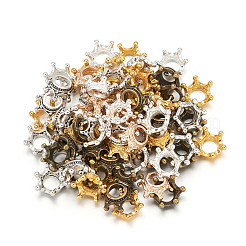 チベット風合金ビーズキャップ  クラウン  ミックスカラー  13x6mm  穴：6mm  90個/セット&nbsp;PALLOY-TA0001-31