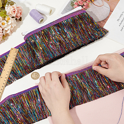 10mペットタッセルポリエステルリボントリム  洋服アクセサリー  カラフル  4-1/8インチ（105mm）  約10.94ヤード（10m）/カード&nbsp;OCOR-WH0078-164
